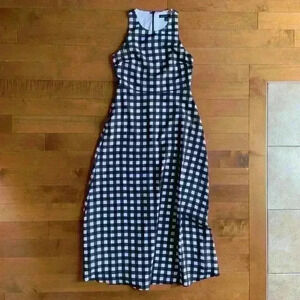 Banana Republic | Black and white long gingham maxi dress size 2P  like new